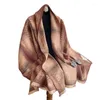 Halsdukar 2023 kashmir sjal filt halsduk för kvinnor vinter varm pashmina design halsnadhuvud wrap poncho echarpe bandana