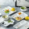 Piatti Piatto a tre griglie Divisorio per bambini Una persona Stoviglie per la colazione Ristorante Sala da pranzo Abito in ceramica veloce