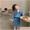 Girl'S Dresses Fall Kids Girls Dress Clothes Blue Denim Jacket Skirt Toddler Skirts Outfit Clothing 1584 Z2 Drop Delivery Baby Matern Dhvje