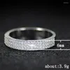Wedding Rings CAOSHI Fashion Dazzling 3 Row Paved Stones Finger For Women Luxury Engagement Party Jewelry Accessories