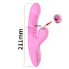 Schoonheid items dubbele vibrator zuigen clitorale stimulator tong likken g-spot telescopische swing verwarming dildos vibrator sexy speelgoed voor vrouwen