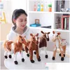 Keepsakes 3060 cm Simation Horse Plush Toys Söta bemannade djur Zebra Doll mjuk realistisk leksak barn födelsedagspresent hem dekoration 402 dhgot