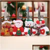 Other Knife Accessories Christmas Fork Set Cartoon Santa Claus Snowman Elk Deer Cutlery Xmas Festival Home Decorations Utensils Bag Dh1Dg