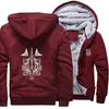 Herren Hoodies Saison Viking War Spear Lässiger Outdoor-Mantel Männer Bedrucktes Straßen-Sweatshirt Winter Warme, dicke, taillierte schwarze Jacken