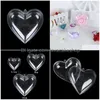 Christmas Decorations 50Pcs/Lot Heart Ornament Clear Plastic Gift Candy Ball Box For Party 65Mm/80Mm/100Mm Y200903 Drop Delivery Hom Dhroh