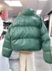 Women s Down Parkas Cotton Padded Glossy Snow Parka Women Winter Waterproof Oversize 2XL Coat Stand Collar Thickened Puffer Jacket 230106