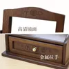 Torebki biżuterii 2023 Drewniany makijaż makijażowy Lustro Duże pudełko do przechowywania zintegrowane retro Vanity Home Antique Style Folding