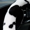 Steering Wheel Covers Cute Cow Fashion Car Cover Protector Warm Thick Soft Plush Interior Decoration Automotive Accessories Universal