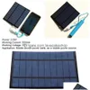 Andra energimaktförsörjningar 2.5W/5V/3.7V Portable Solar Panel Telefonladdare med USB -port för reseleveranskontorskola Dhapt