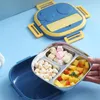 Dijkartikelen Sets draagbare kinderen lunchbox met compartiment 3/2 roestvrijstalen container voor kinderen school picknick bento lepel