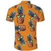 Casual shirts voor heren 2023 Zomer Harajuku Rood/gele grappige bril met korte mouwen Pineapple 3D Gedrukte Hawaiiaanse shirt Heren