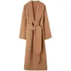 Toteme Coat Women's Wool Blends EOS Long Coat Annecyシリーズシルエットサイドスリットラペル女性ビッグサイズ到着高品質のトテマ789