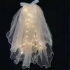 Geschenk lint gaas met lichte veelkleurige warme lamp met clipbatterij 70 cm lange 3e versnellingspartsafstelling Decoratie Decoratie Stijl Bilayer