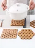 Table Mats Round Square Bamboo Placemat Bowl Mat Casserole Two-color Kitchen Tool Supplies