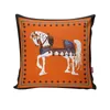 Designer cheval taie d'oreiller velours taie d'oreiller imperméable avec lettre de luxe à la main canapé voiture housse de coussin pour la décoration de la maison de bureau