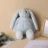 30 cm Sublimation Jour de Pâques Lapin en peluche longues oreilles lapins poupée avec des points rose gris bleu blanc poupées de lapin pour enfants mignons jouets en peluche doux A0111