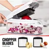 Fullstar Légumes Chopper Spiralizer Légumes Trancheuse Oignon avec Conteneur Pro Food Black Slicer Dicer Cutter 4 Lames 0107