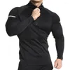 Felpe con cappuccio da uomo Moda Uomo Fitness Camicie a maniche lunghe aderenti Bodybuilding Allenamento