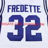 Cousu NCAA Brigham Young Cougars Jimmer Fredette College Maillots de basket-ball Bleu marine Blanc # 32 Jimmer Fredette Chemises Jersey