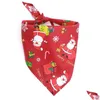 Hundkl￤der jul husdjur bandana haklapp halsduk tv￤ttbar mjuk bomull jultomten utskrift valp kerchief b￥ge grooming accessoarer db dh93g