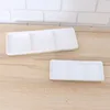 Plates 6 / 8.5 Inch Pure White Ceramic 3-Compartment Appetizer Serving Tray Rectangular Divided Sauce Dishes For Spice Dish Soy