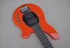 Orange 5 strängar elektrisk basgitarr med svart pickguard rosentavla