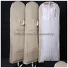 Other Housekeeping Organization 180Cm Breathable Wedding Dress Garment Bags Hanging Clothes Dust Er Storage Travel Bag Foldable Ev Dhvim