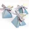 Gift Wrap 20/50/100Pcs Blue Triangle Candy Box For Wedding Party Favors Gifts Paper Baby Shower Decoration Drop Delivery Home Garden Dhjpm