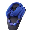 Scarves Solid Color Jewelry Statement Necklace Pendant Scarf Ladies Bohemia Neckerchief Foulard Femme Accessories Hijab Stores