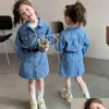 Girl'S Dresses Fall Kids Girls Dress Clothes Blue Denim Jacket Skirt Toddler Skirts Outfit Clothing 1584 Z2 Drop Delivery Baby Matern Dhvje
