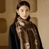 Scarves Wool Scarf Women For Autumn Winter Warm Pure Shawls Wraps Letter Red Luxury Real Neck Foulard Femme