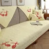 Camas de cadeira de estilo chinês sofá de madeira maciça Four Seasons Fabric Universal Anti-Slip Capa Simple Toalha Backrest