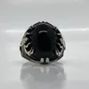 Wedding Rings Vintage Green Black Onyx Scorpion Animal For Men Fashion Design Natural Gem Zircon Ring Engagement Party Jewelry