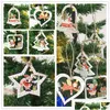 Décorations de Noël 10pcs Santa Bell Angel Tree Ornements Pendentifs suspendus en bois Cadeaux de Noël pour la maison Adornos de Navidad 1 goutte de Dh4Zg