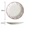 Plates Floral Garden Style Ceramic Plate Creative Home Dessert Hand Painted Cold Dish Pasta Cake Salad Tableware