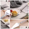 Cheese Tools Baking Stainless Steel Cake Pizza Shovel Knife Kitchen Serrated Edge Server Blade Cutter Dessert Cutlery Dh0612 T03 Dro Dh3E9