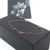 Anklets Martick Animal Hollow Our Mouse Head Shape med Shining Cubic Rose Gold Color for Woman Summer Bijoux Ank39