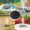 Trädgårdsdekorationer flytande solfontän Vattenfall Pool Pond Bird Bath Powered Water Pump Yard Decor med 6nozzlesgarden