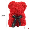 Couronnes De Fleurs Décoratives Goutte Ours En Peluche Rose Fleur 25Cm Mousse De Savon Artificiel De Roses Année Cadeaux Pour Femmes Saint Valentin Cadeau Del Dh4Uf