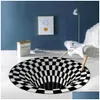 Carpets Black And White Stereo Vision Carpet Living Room Doormat Coffee Table Sofa Blanket Illusion Drop Delivery Home Garden Textile Dhgv9