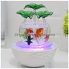 Aquariums De Table Caractéristique De L'eau Lotus Vert Boule Roulante Fontaine Cascade Cascade Décoration Intérieure Aquarium Humidificateur Mist Fish Dh3Io