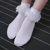 Frauen Socken Strumpfwaren Herbst Winter Spitze Doppelschicht Rüschen Lolita Prinzessin Einfarbig Atmungsaktive Baumwollsocke Cartoon Cosplay Maiden Kurz