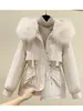 여자 다운 파카스 코튼 패딩 플러스 사이즈 2XL 겨울 큰 모피 재킷 여성 느슨한 슬림 한 따뜻한 후드가있는 파카 코트 재킷 230107
