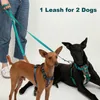 犬の襟の革張りのハンズフリーリーシュクロスボディランニングウォーキング調整可能なダブルエンドリーシェリード2匹の犬の小型ミディアムラージ