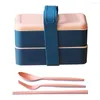 Dinnerware Sets Practical Storage Box With Cutlery Easy To Wash Japanese Style Sushi Container Handle