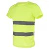 Racing Jackets Reflective T Shirt Safety Quick Dry High Visibility Short Sleeve L-XXXL