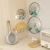 Kitchen Storage Adjustable Lid Rack Self Adhesive Punch-Free Wall-Mounted X-Type Pot Cover Shelf Pan Hanging Holder