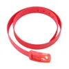 Bälten 2023 Fashion Plastic Belt Friendly Candy Multi Color Silicone Rubber Läder slät spänne för kvinnor Män justerbar