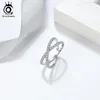 Cluster Rings ORSA JEWELS 925 Sterling Silver Eternity Double Cross Design CB Fashionable Engagement Accessories For Women SR240