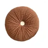 Pillow Nordic Style Round Solid Color Warm Breathable Backrest Pillows Soft Chair Sofa Cover Car Pads Seat Home El Decor